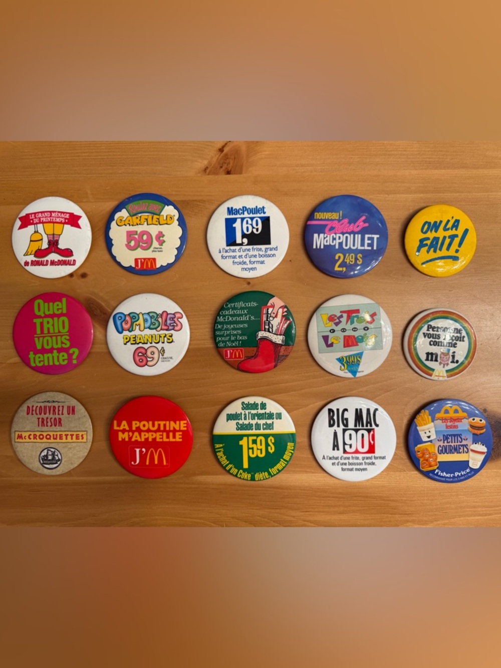 Vintage mcdonalds Fast Food Promotional Button Lot - Colorful Logos 14 pieces